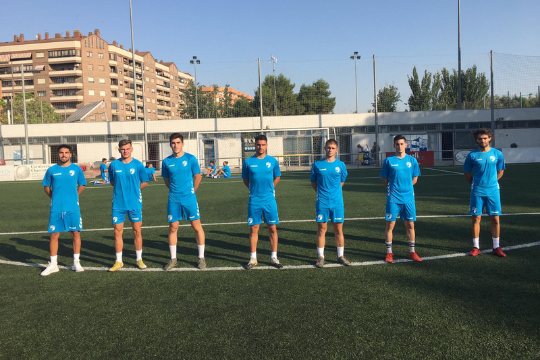 Los siete jugadores del CD Robres que realizan la pretemporada con el CD Ebro